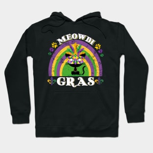 Rainbow Cat Mardi Gras Meowdi Gras Hoodie